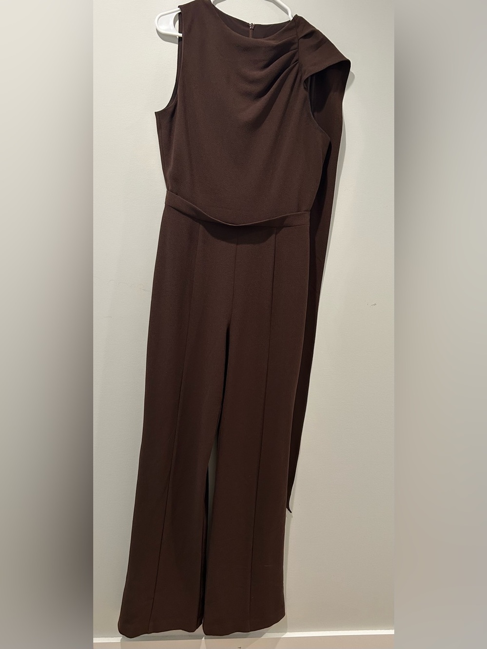 SOLD OUT Black Halo Ebola Brown Straight-Leg Jumpsuit with Sash